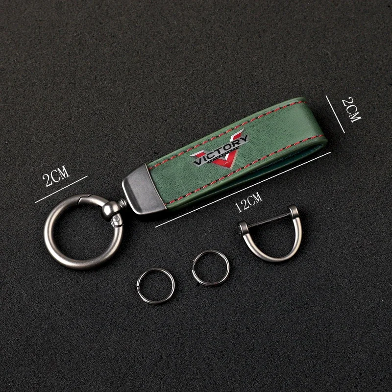 HD printed vintage leather horseshoe ring keychain for VICTORY Motorcycle Accessories