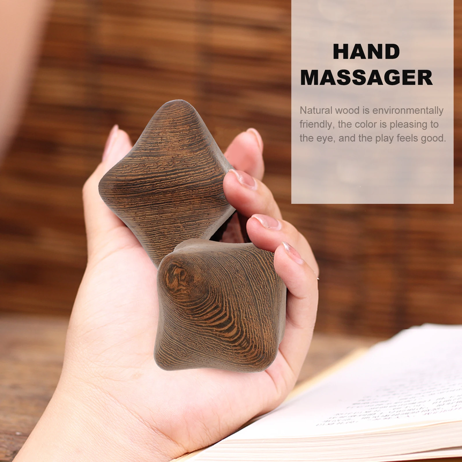 

2pcs Red Sandalwood Hand Massage Balls Acupressure Ball For Stress Relief Muscle Relaxation Hand Exercise Tool Handheld Massager