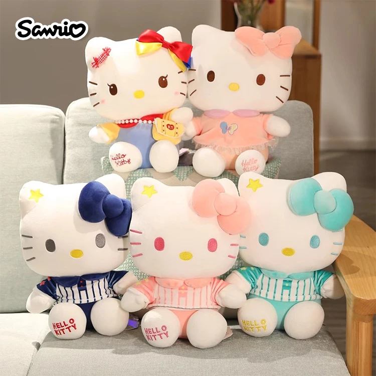 Sanrio Hello Kitty Anime Kuromi Melody Cartoon Cute Plush Stuffed Toys Miękka poduszka Plushies Breloczek do kluczy Prezenty urodzinowe dla