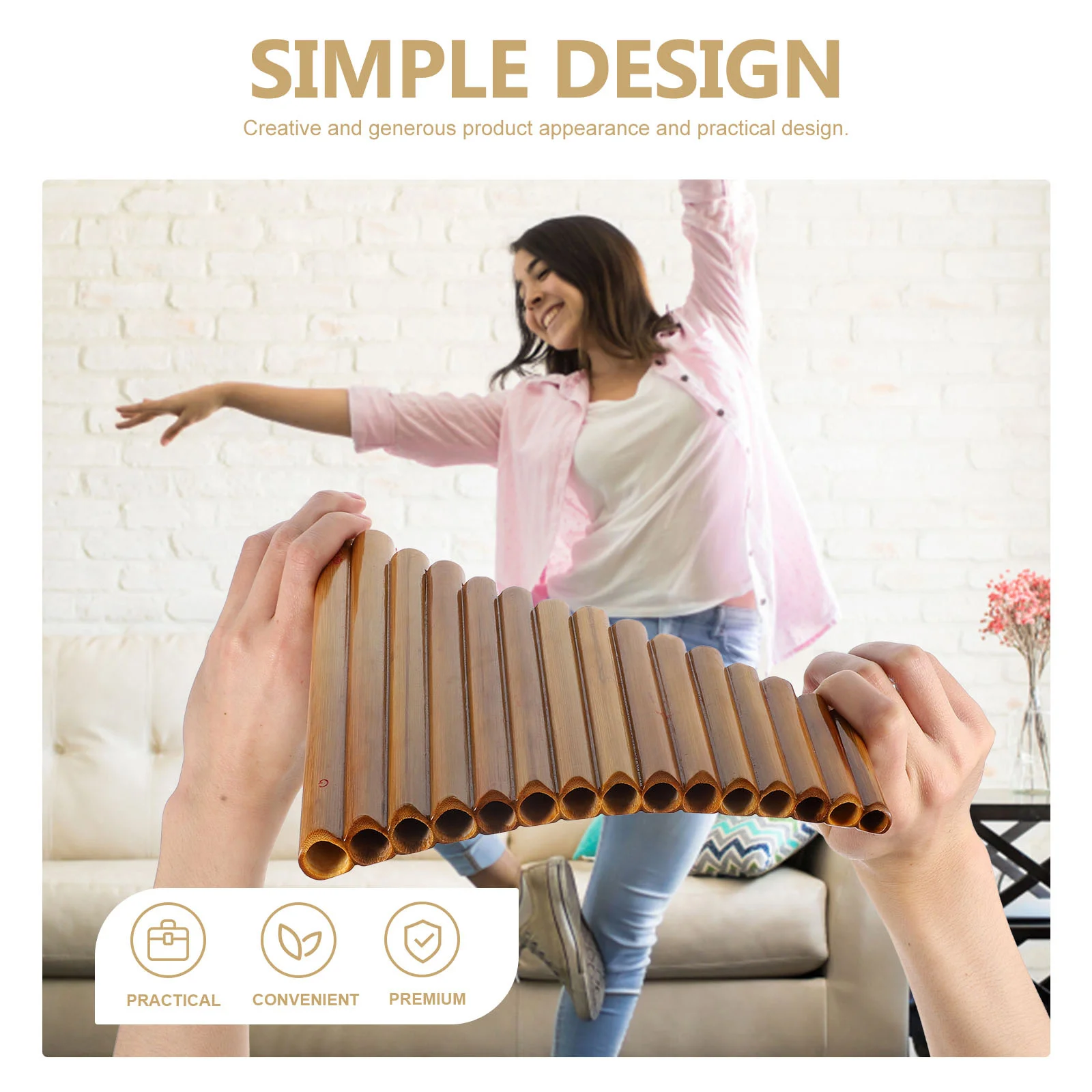 

1Pcs Bamboo Pan Flute 15 Hole Beginner Portable Panpipe Instrument Professional Music Tool Musical Instrument Pan Flute