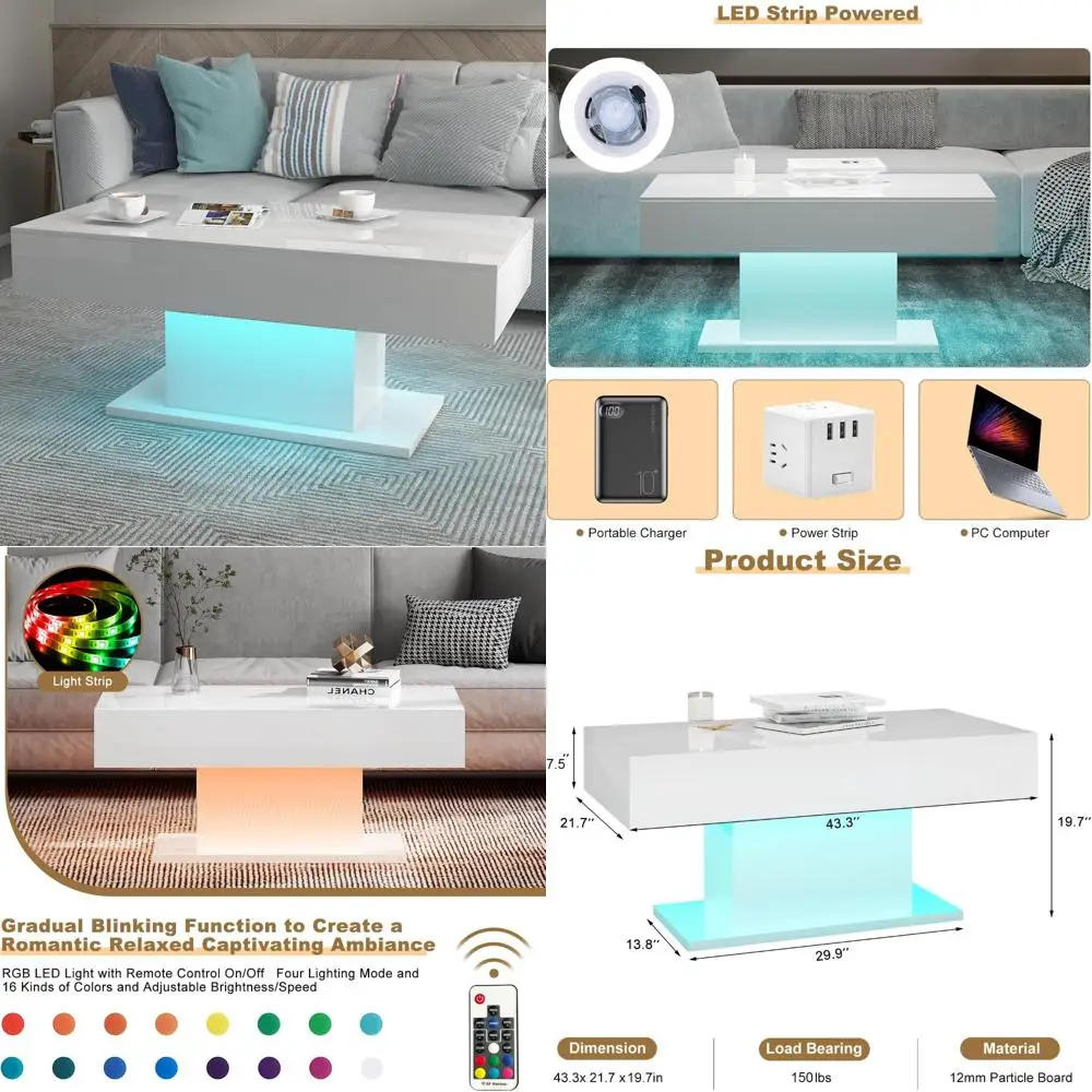 Led Coffee Table Fo… - image