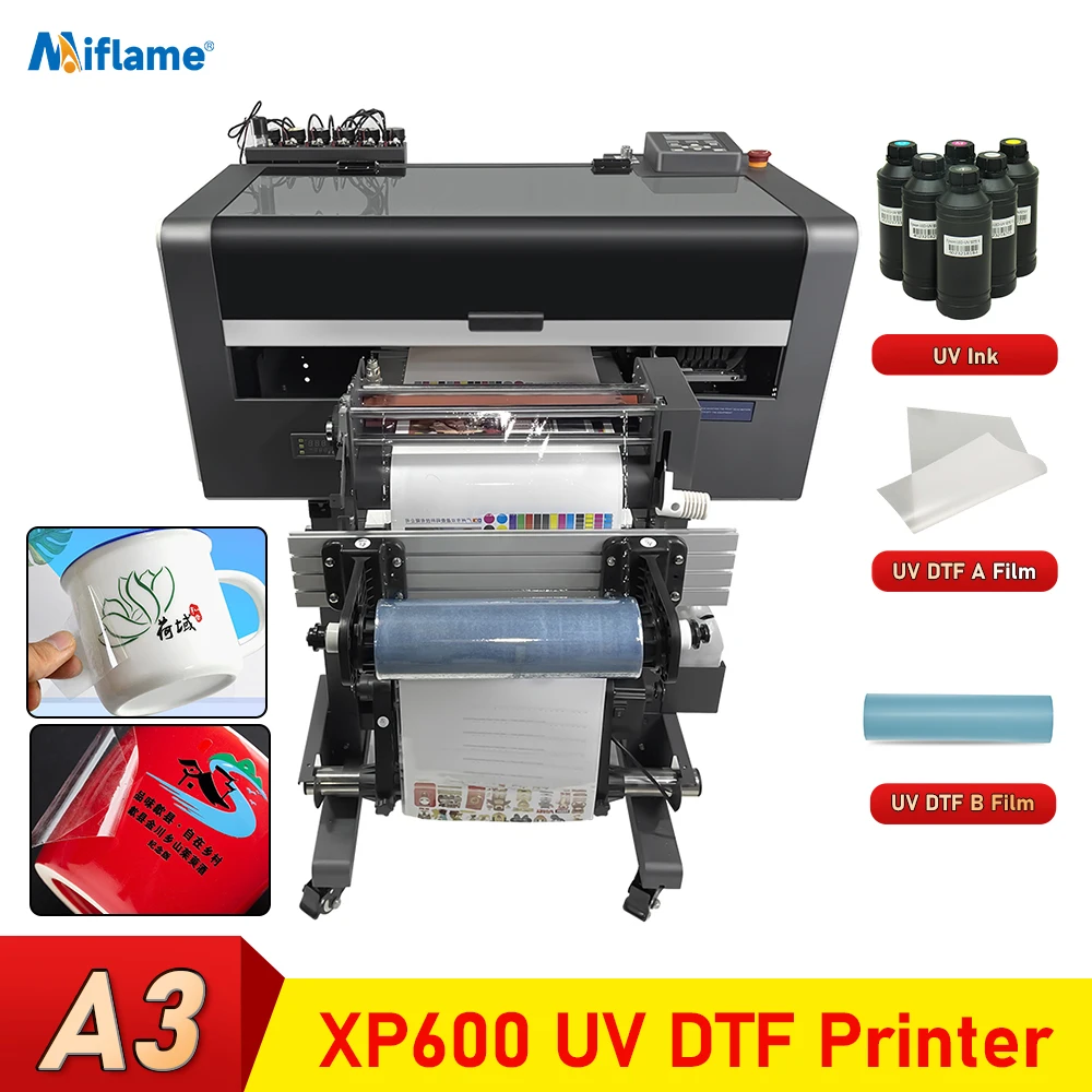 2 in 1 UV DTF Printer For Epson Dual XP600 Print Heads Multifunctional Embossed UV Sticker Printer UV DTF Printing Machine