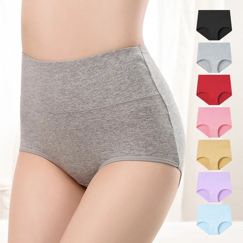 

Women's Plus Size Cotton High Waisted Underwear Postpartum Tummy Control Lifting Panties