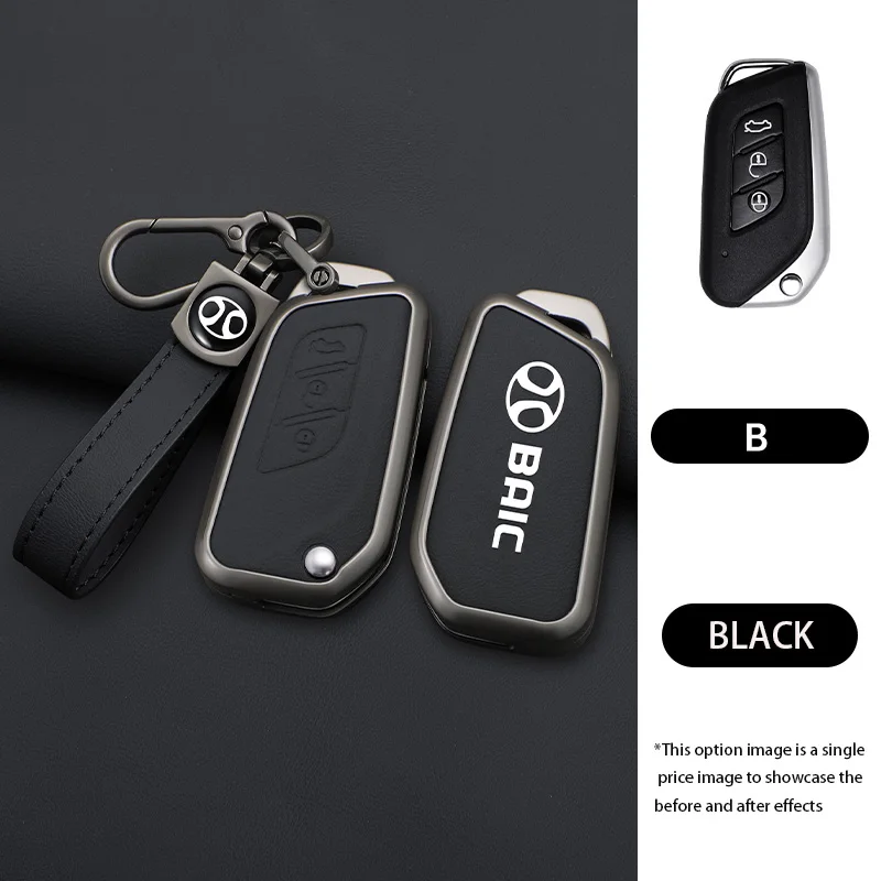 

Zinc Alloy Car Key Case Cover Fob For Baic Senova X25 X35 X55 X65 D50 for Changhe Q25 Q35 A6 Auto Accessories Holder Protective