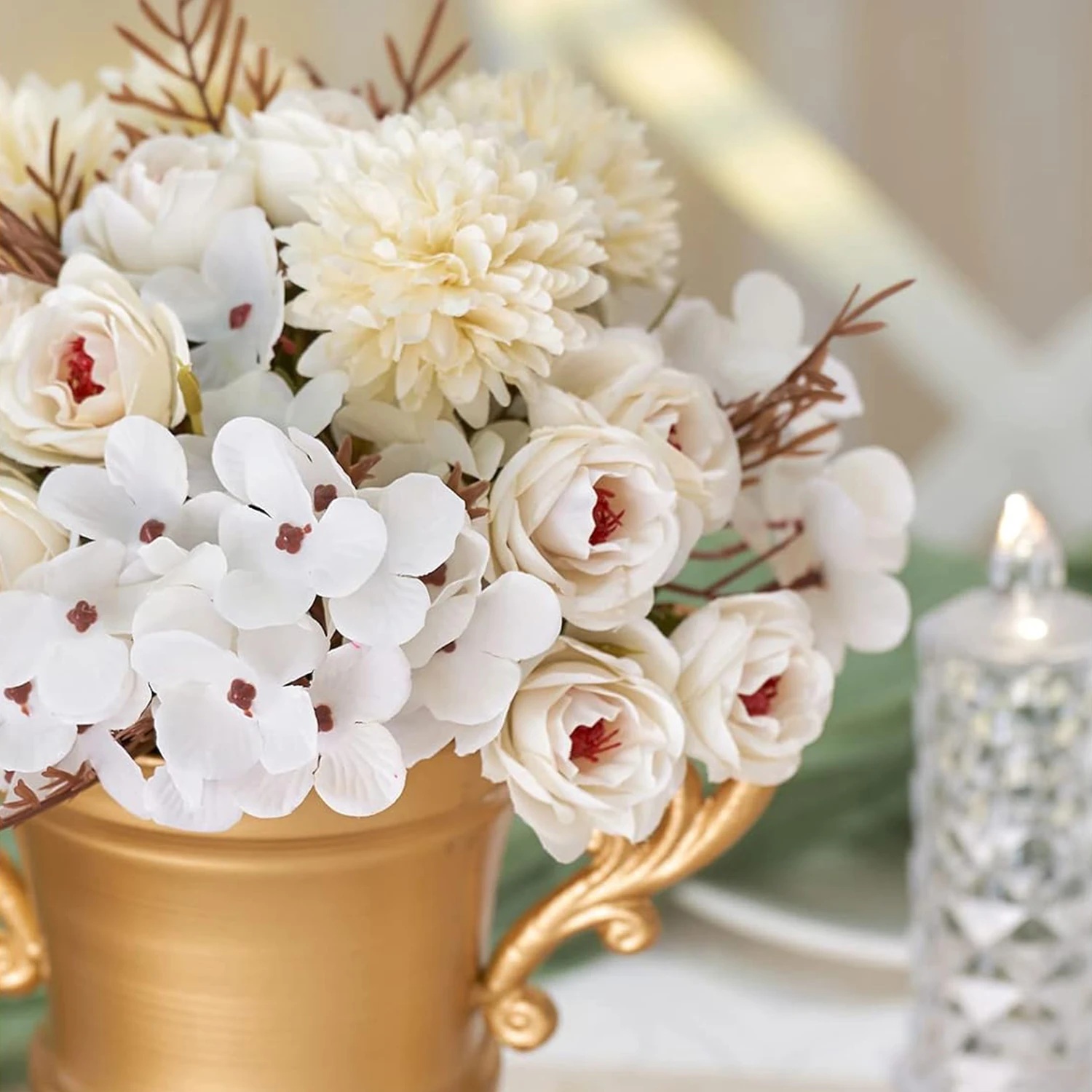 Künstliche Blumen Seidenrosen Hochzeit Heim Festdekoration Brautstrauß Bastelzubehör Scrapbooking Kränze Fotografie-Requisiten DIY-Geschenk – Detail 4