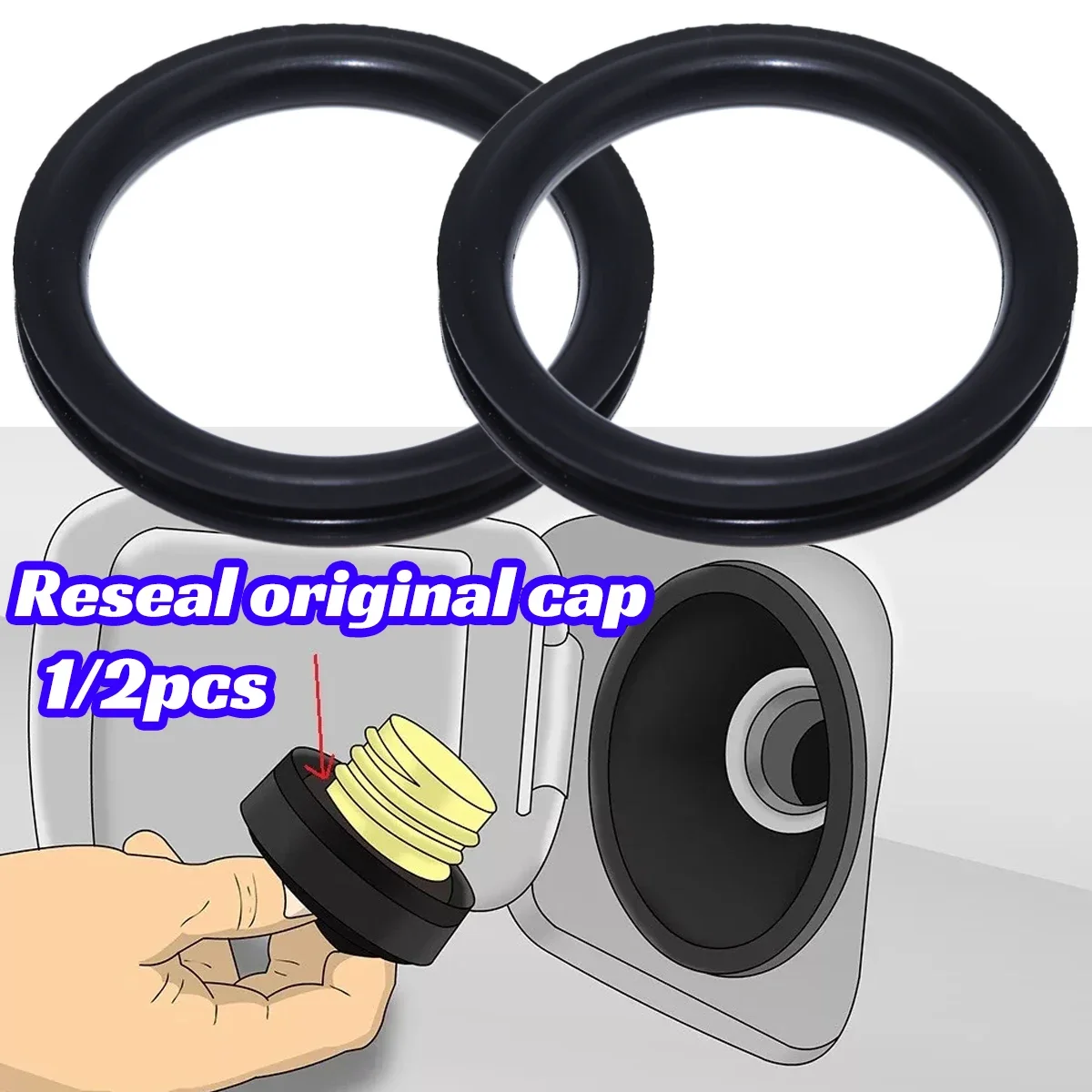 

1/2pcs Tank Cap Seal for Audi TT 8J MK2 Fuel Filler Neck Gas Gasket O-ring Rubber Repair Kit Accessories Engines Washer V Shape