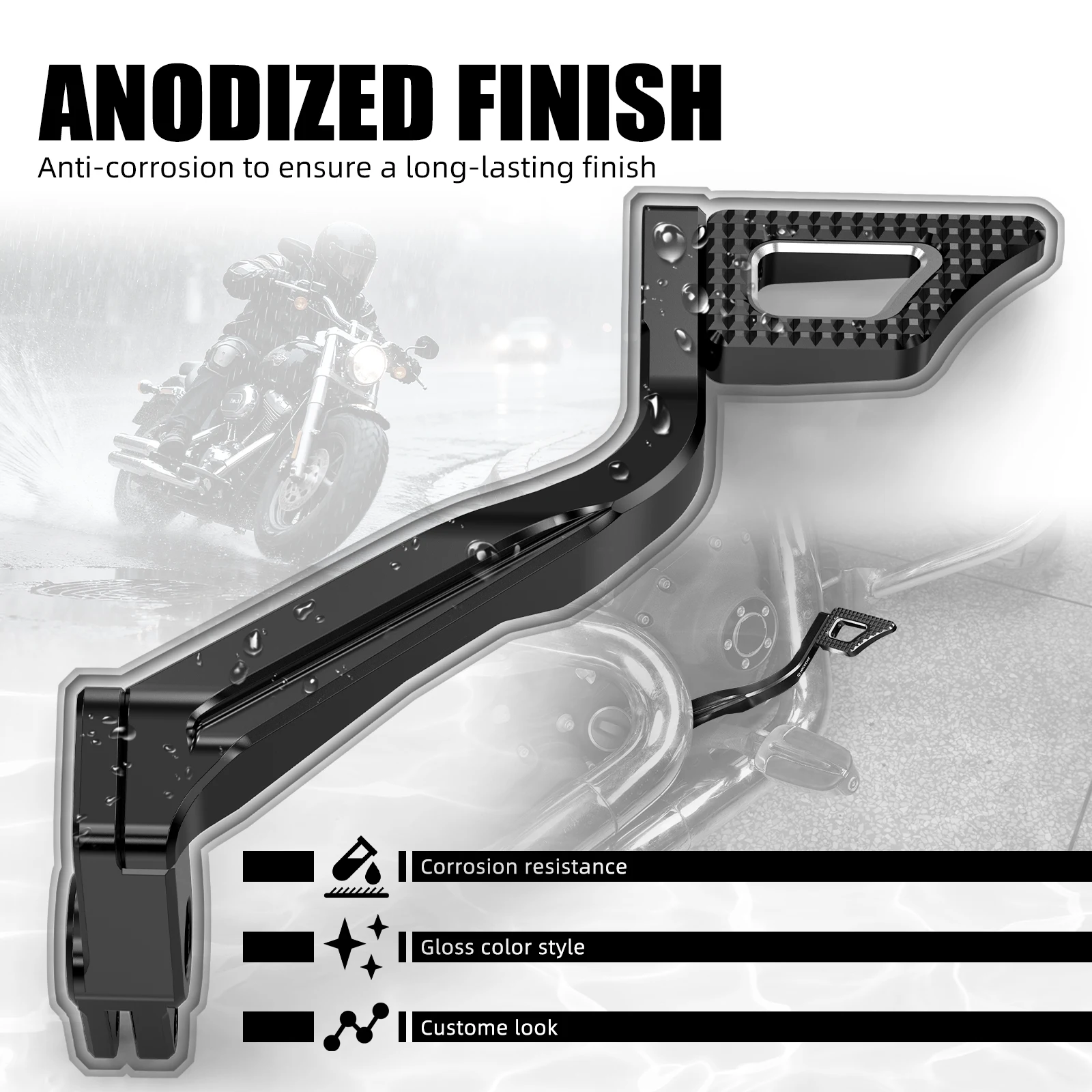 Für Harley Dyna Street Bob FXDB Fahrer-Fußrasten Hintere Bremspedale Gangschaltung Low Rider FXDL Fat Bob FXDF Super Glide – Detail 20