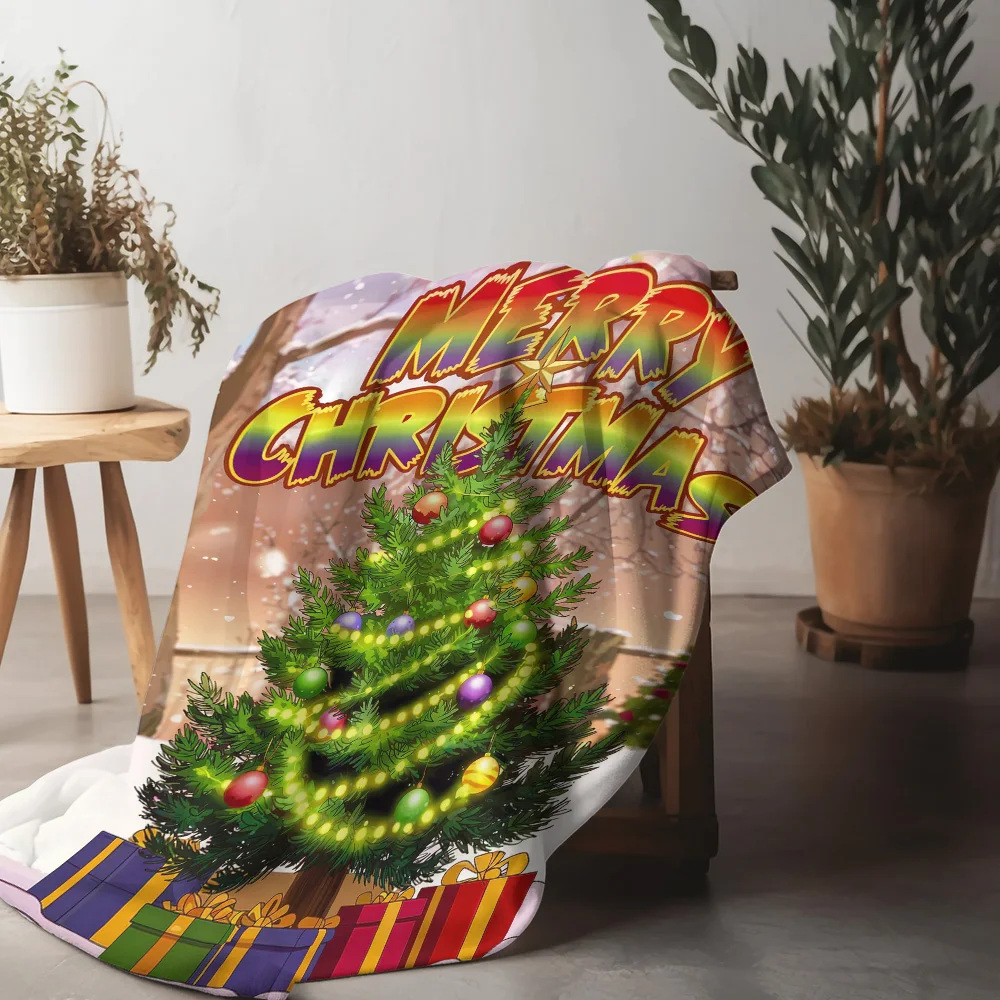 

Рождественское праздничное плюшевое одеяло Tuniu для дивана-кровати, спальни, домашнего декора, подарок