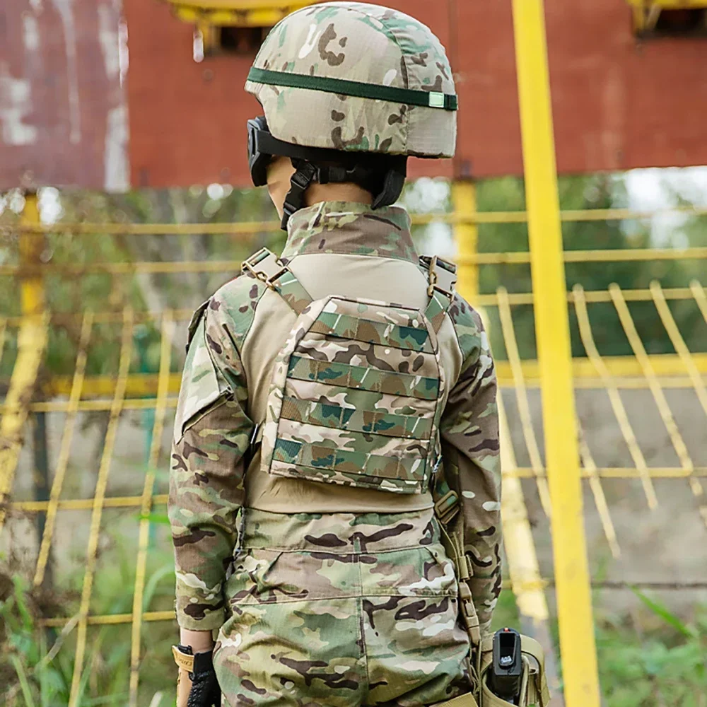 Dzieci polowanie kamuflaż taktyczne dzieci CS Airsoft kamizelki sprzętowe mężczyźni sprzęt wojskowy chłopcy dziewczyna snajper jednolite odzież sportowa