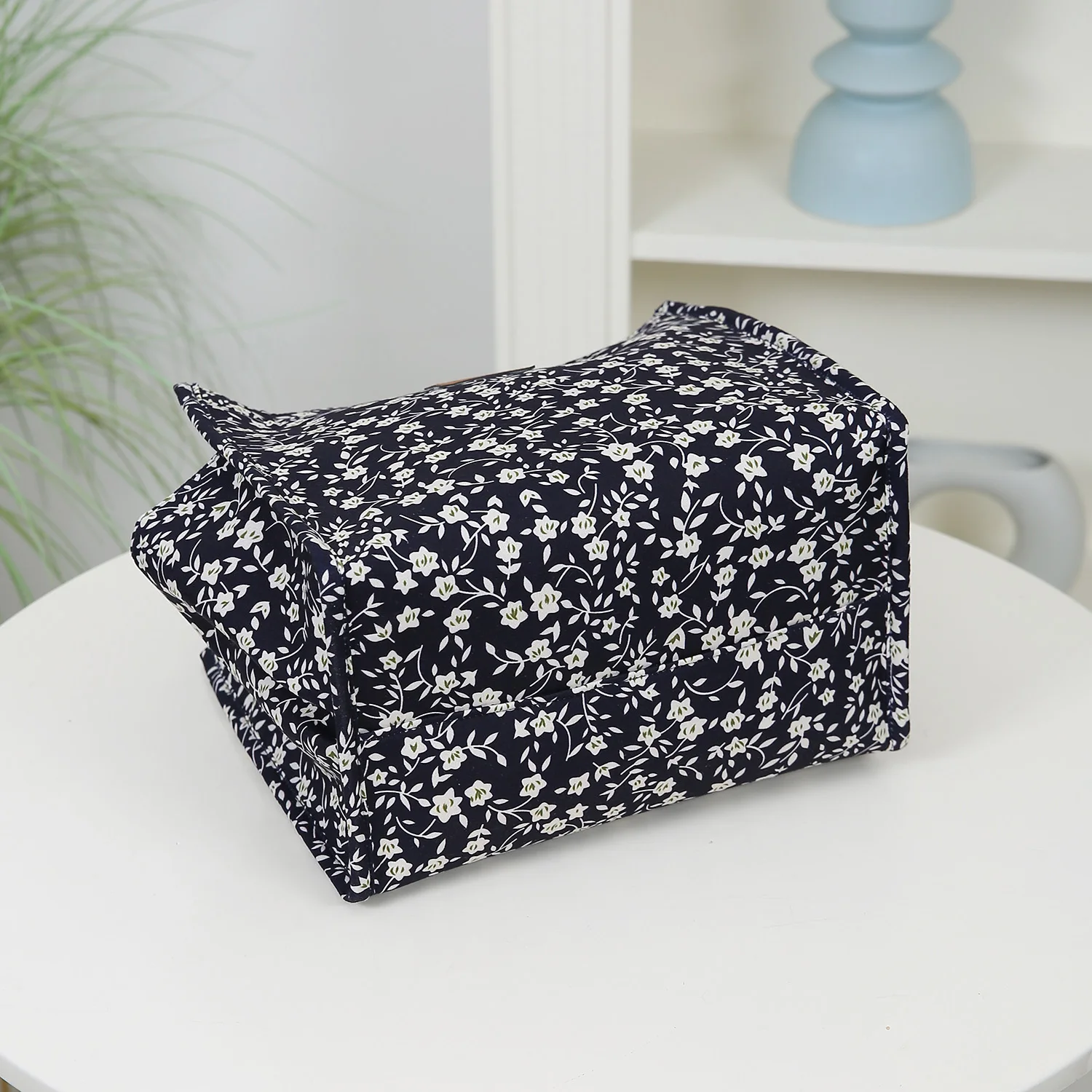 Neue Handtasche aus verdicktem Stoff mit Blumenmuster, Lunch-Tasche, tragbare Lunchbox-Aufbewahrungstasche, Reißverschluss-Design, multifunktionale Tragetasche – Detail 9