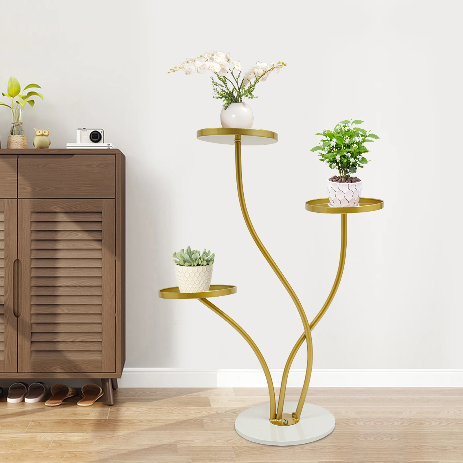 

Gold 3 Tier Plant Stand Holder，Corner Plant Stand Indoor, Plant Shelf Display Rack for Indoor Home Decor