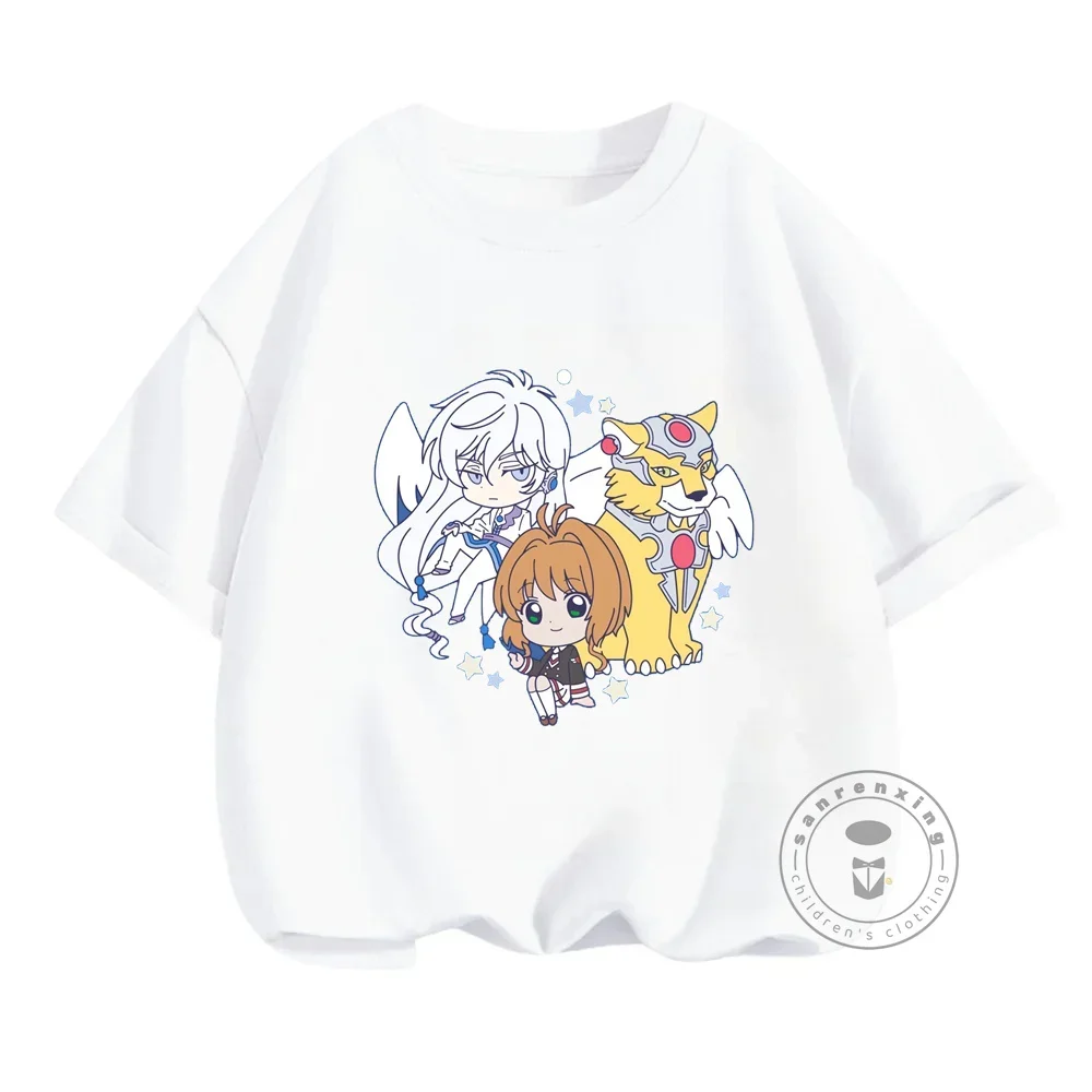 Anime Sakura Card Captor Cerberus Cartoon Kids T-Shirts Kawaii Funny Girls Clothes Baby Boys Long Sleeve T Shirt Children Tops