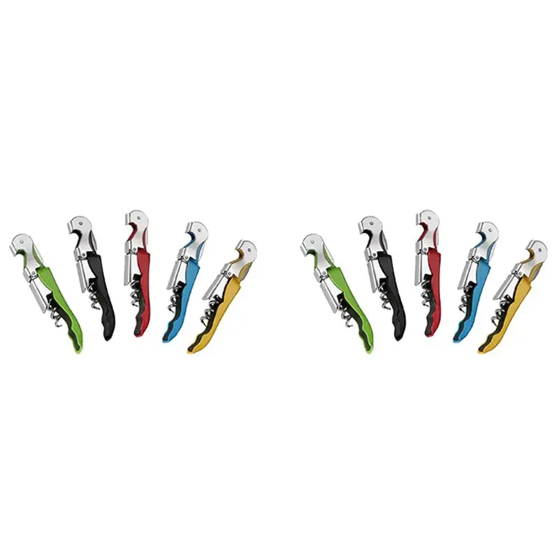 10 Pack Corkscrew Heavy Duty Wine Opener Set With Foil Cutter And Bottle Opener Wine Key For Waiters,Home-AT36