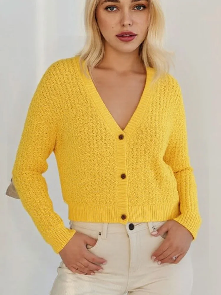 

Осень-зима, повседневный свободный вязаный кардиган с длинными рукавами, женский однобортный ажурный свитер, пальто, элегантная верхняя одежда