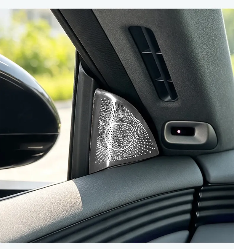 For 2026 XPENG L03 Door Upper Triangle Tweeter Speaker Cover Metal Dust‑proof Protective Grille Trim Interior Auto Accessories