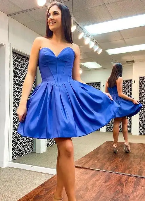 

Royal Blue Party Dresses Sweetheart A-line Short Homecoming Dress