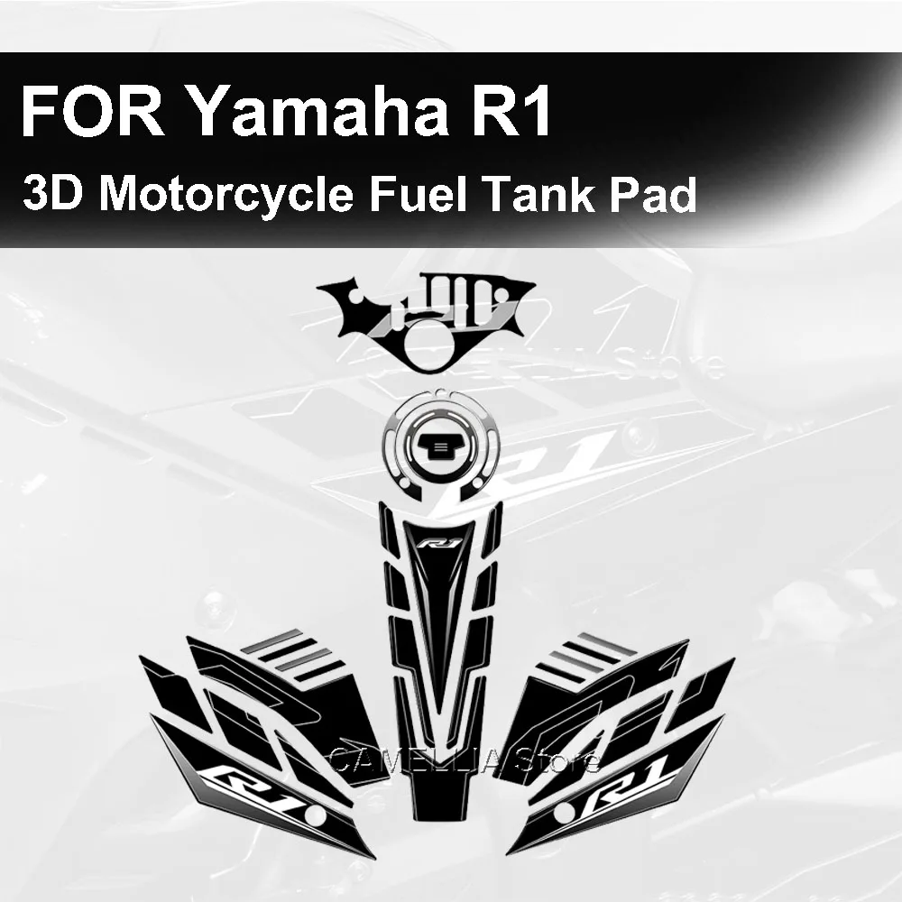 Fuel Tank Pad Sticker 3D Epoxy Resin Waterproof Motorcycle Accessory Protection Sticker for Yamaha YZF-R1