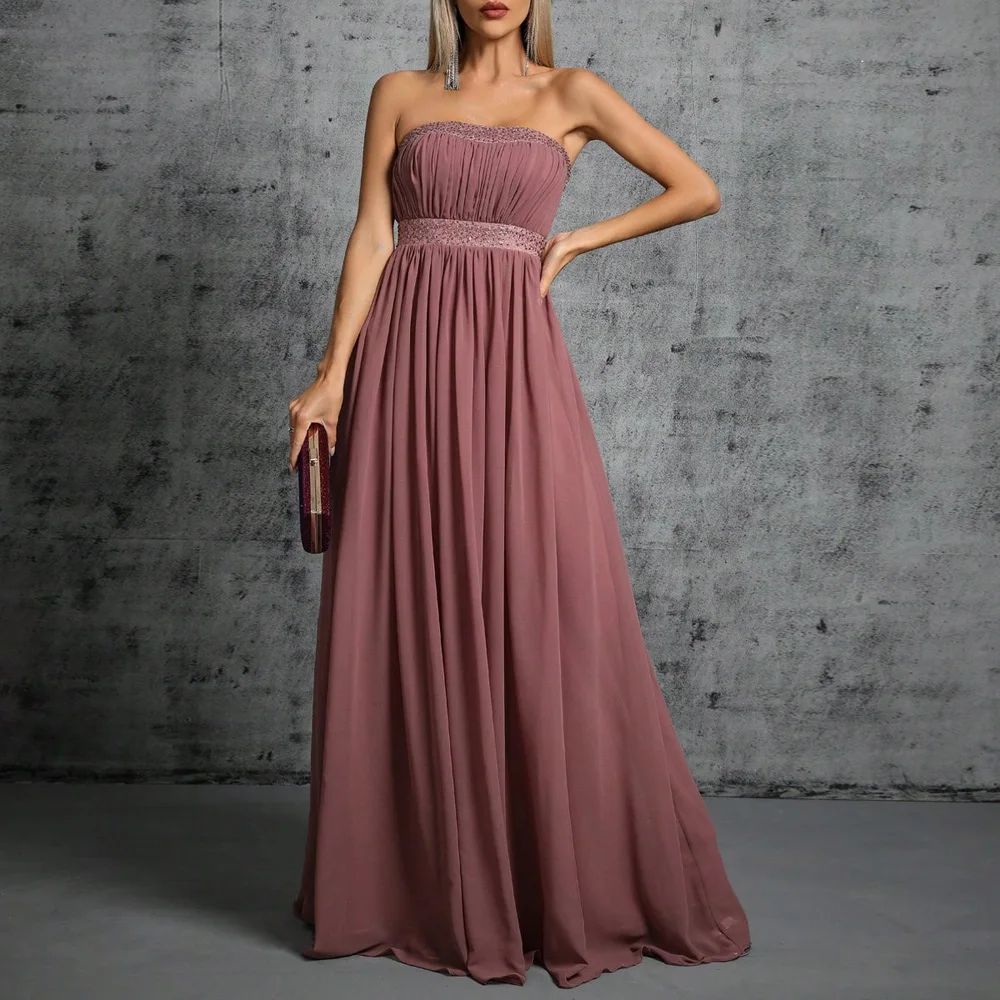 

Chic Evening Elegant Graduation Curvy Robe Woman Ceremony Dress For Wedding Guest Lady Summer Dresses 2025 Sexy Backless Gowns