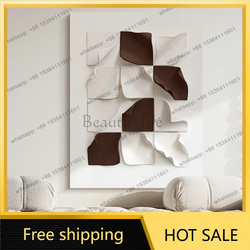 LJY modern simple living room decorative painting high-end porch hanging painting wabi sandy wind high-end three-dimensional