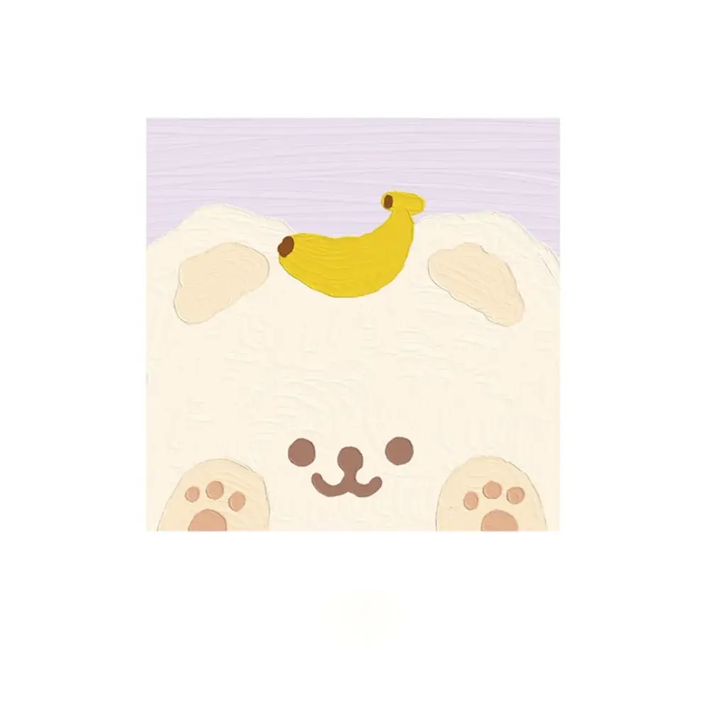 80 Sheets/Pack Square Animals Oil Painting Sticky Notes Cute Animals Ins N Times Sticky Notes Bear Rabbit Cartoon Memo Pad