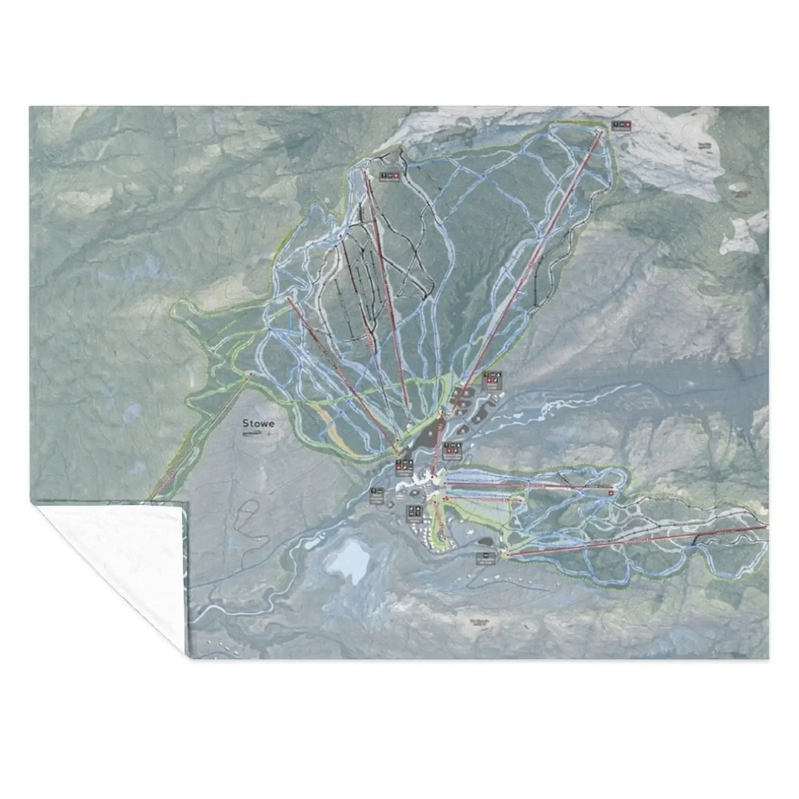

Stowe Mountain Resort Trail Map Throw Blanket decorative Thins Thermals For Travel Soft Blankets