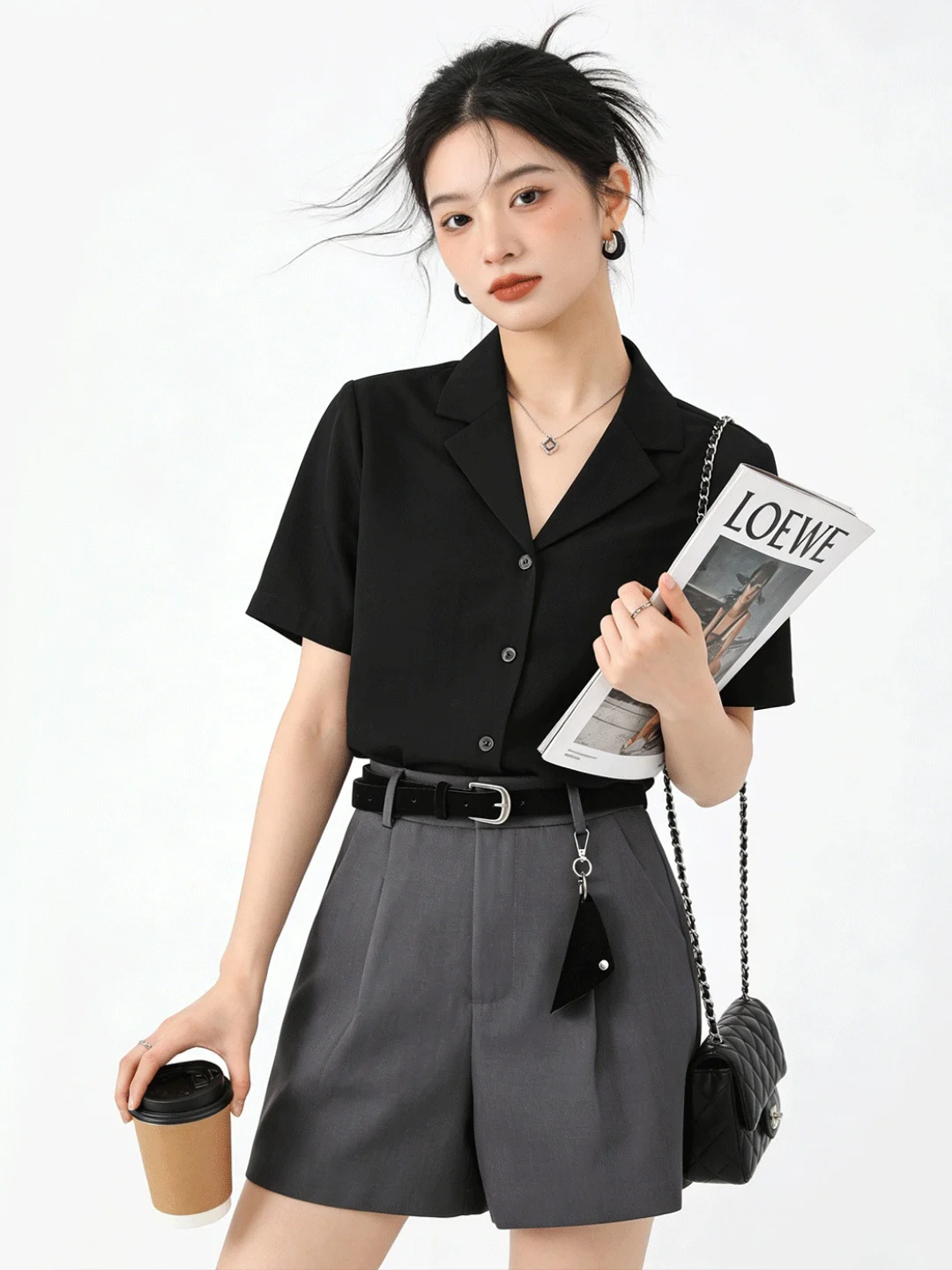 High Waist A-Line Wide Leg Suit Shorts Casual Pants Commute Style Versatile Comfortable Spring Summer New Arrival Ladies' Fas...