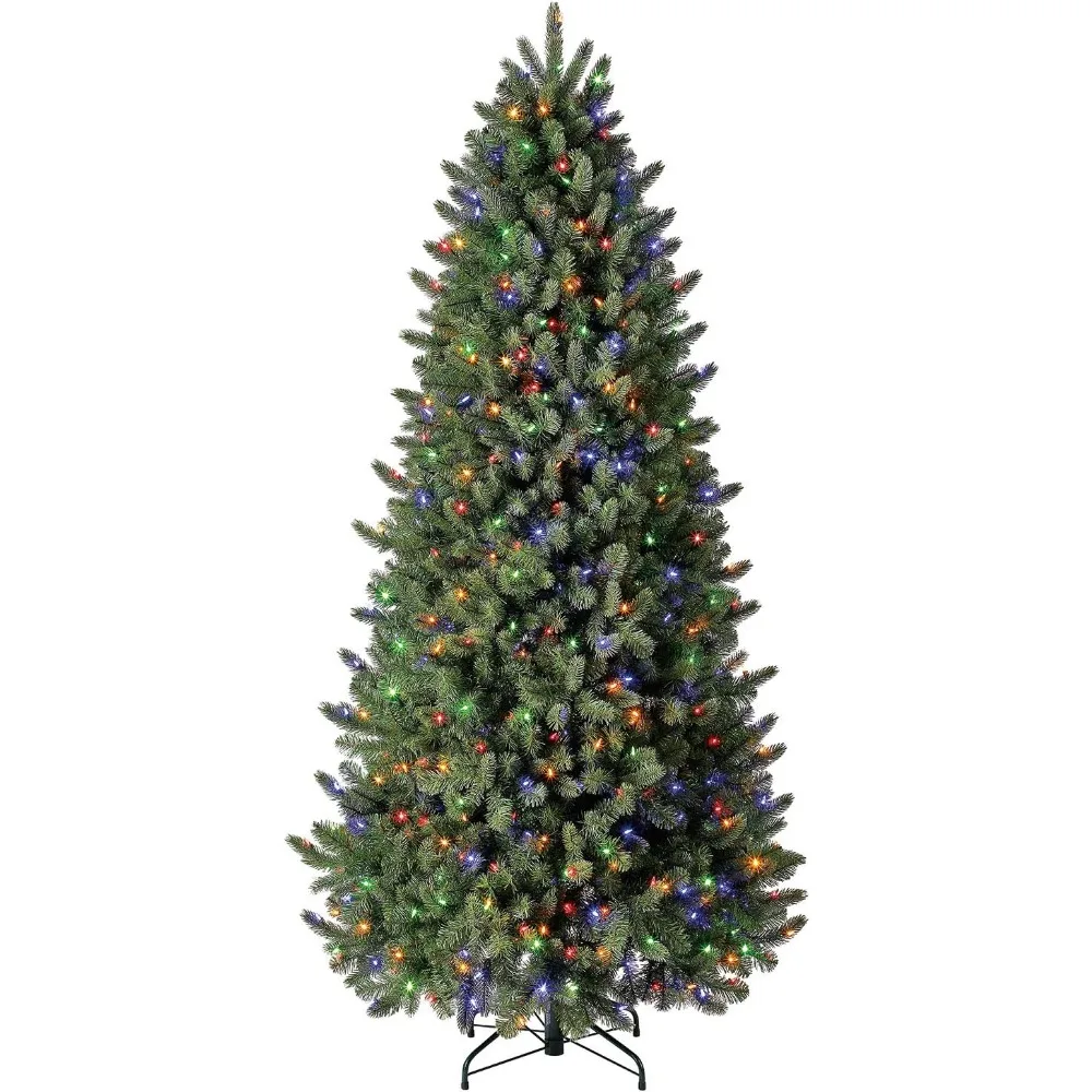 7.5 ft Pre-Lit Spruce Quick Set Artificial Christmas Tree, Remote-Controlled Color-Changing LED Lights,Christmas Tree