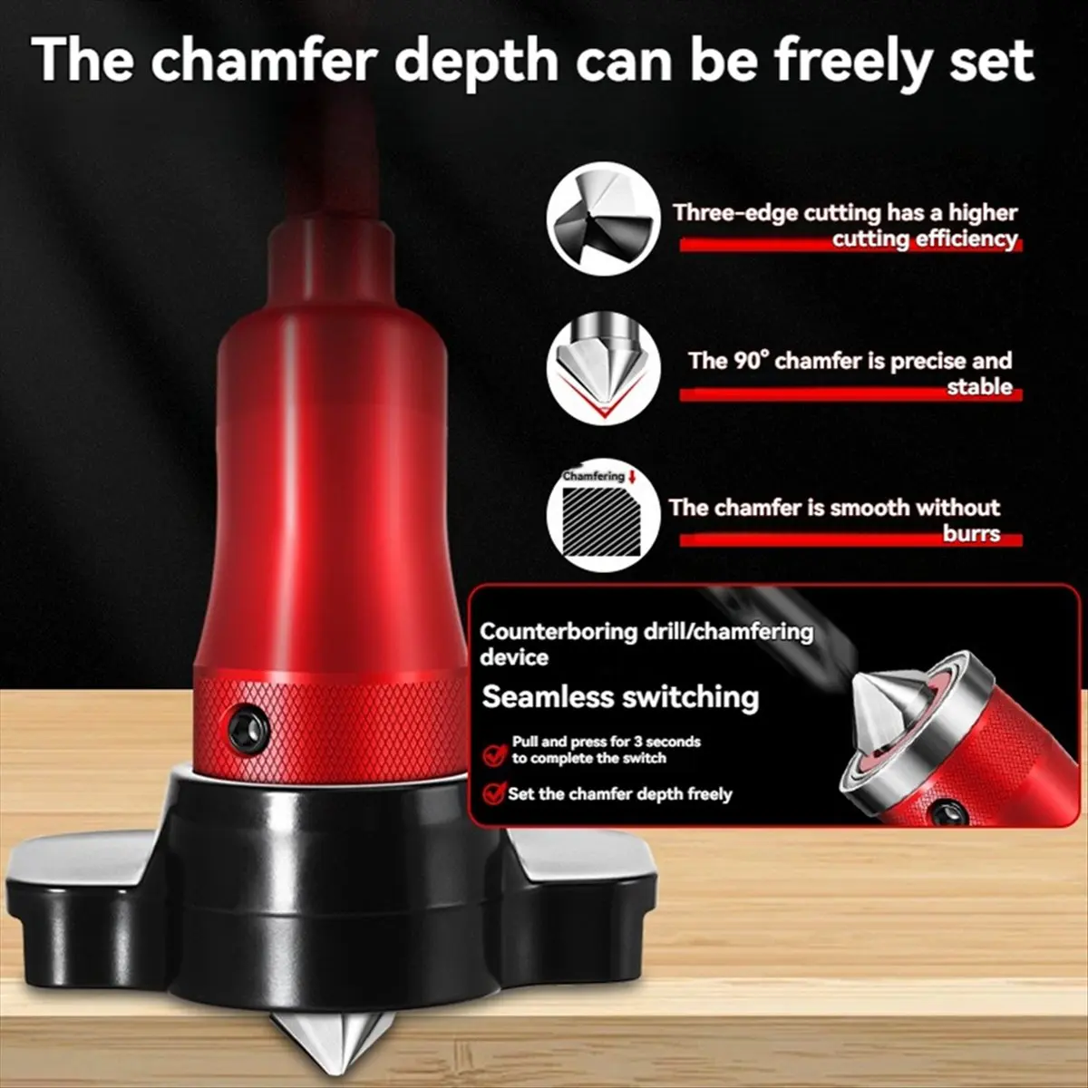 HOME USE-A Multifunction Countersink Drill Bit Set with Adjustable Depth Stop Converts to…