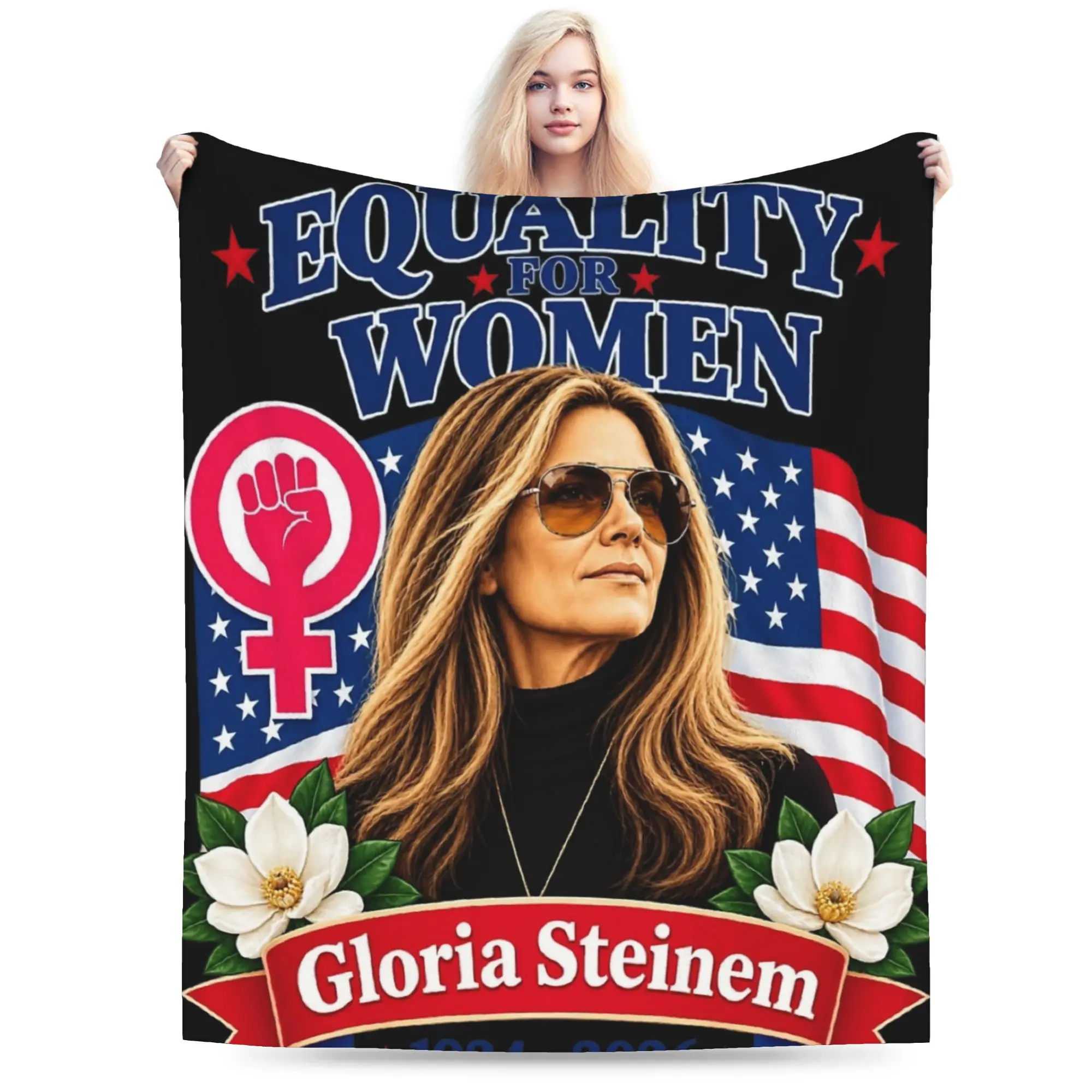 RIP Gloria Steinem  Blanket Ultra-Soft Flannel Comfortable Gift  Throw Blankets Bedspread