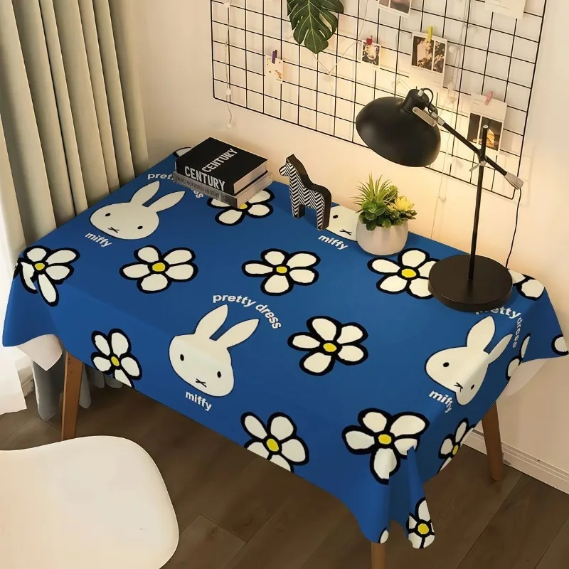 Miffy rabbit table cloth simple versatile decorative bedroom bedside table dust cloth photo background cartoon decorative cloth - view 4