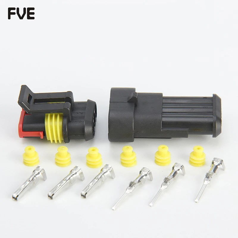 Conector automotivo impermeável para carro e motocicleta, macho e fêmea HID Plug Socket, 2Pin, 1 Pin, 2Pin, 3 Pin, 4 Pin, 5 Pin, 6 Pin