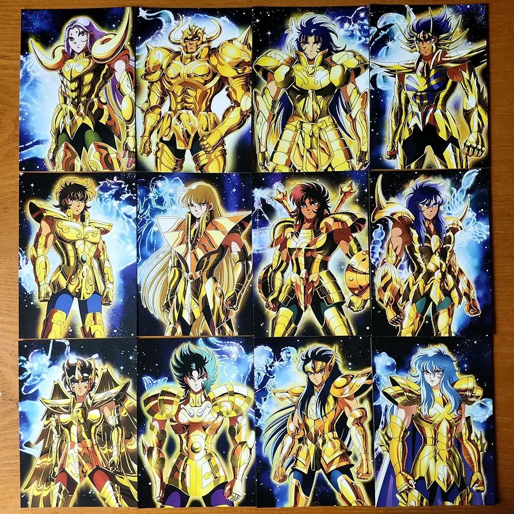 

Saint Seiya Character Collection Cards A set of 12 pcs Postcards 3 Styles Knights of the Zodiac Ales Aiolos Athena Saori Kido