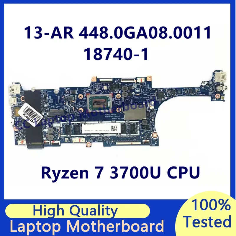 

448.0GA08.0011 Mainboard For HP X360 13-AR Laptop Motherboard High Quality W/ Ryzen 7 3700U CPU 18740-1 100% Tested Working Well