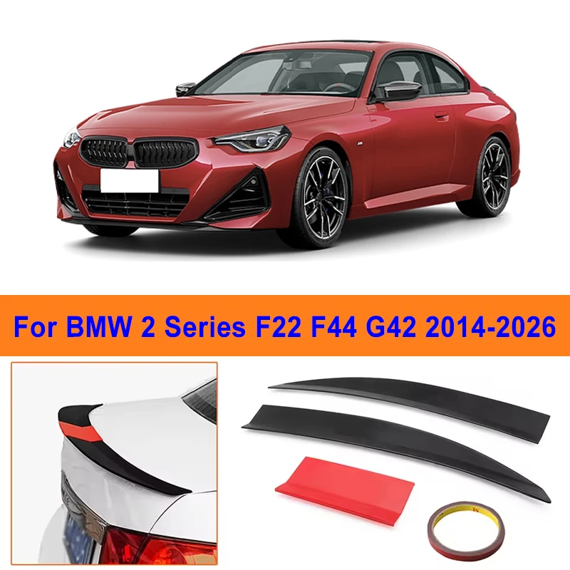 

For BMW 2 Series F22 F44 G42 2014-2026 3-Section ABS Rear Trunk Spoiler 115-125cm Adjustable Sports Decor Top Wing Car Parts
