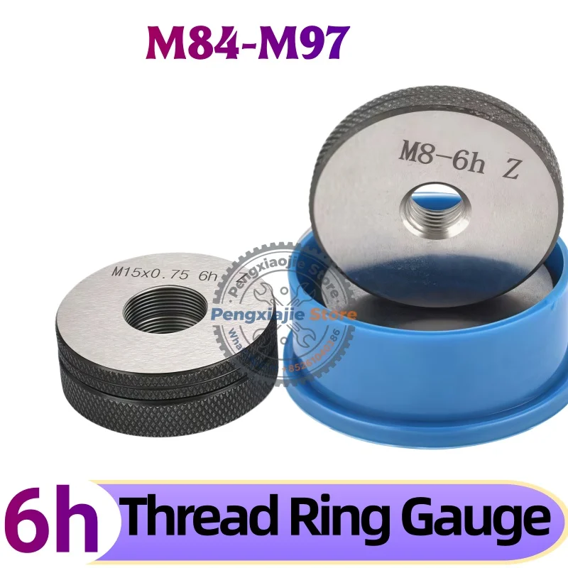 6h 1SET(1*GO+1*NOGO) M84-M97 Standard Metric Fine Tooth Thread Ring Gauge Measure Tool