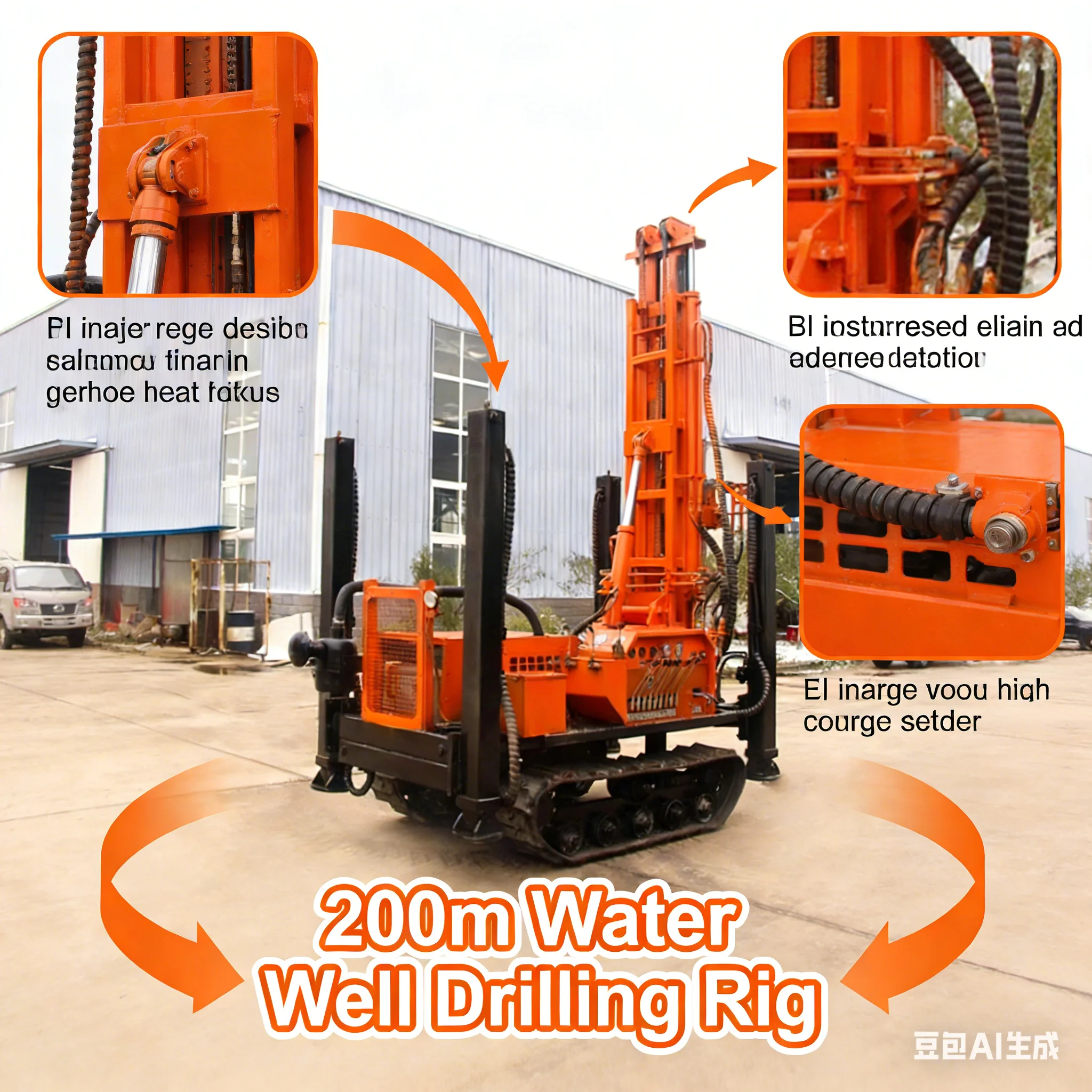 Customized Rock Bore Hole Crawler Mobile 200m Water Well Drilling Rig Machine Truck Trailer Tractor Mounted Water Well Drilling