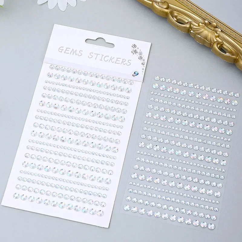 Diamond Rhinestone Acrylic Face Sticker Party Eyes Makeup Bright Crystal Self-adhesive DIY Sticker Girls Face Decoration Sticker