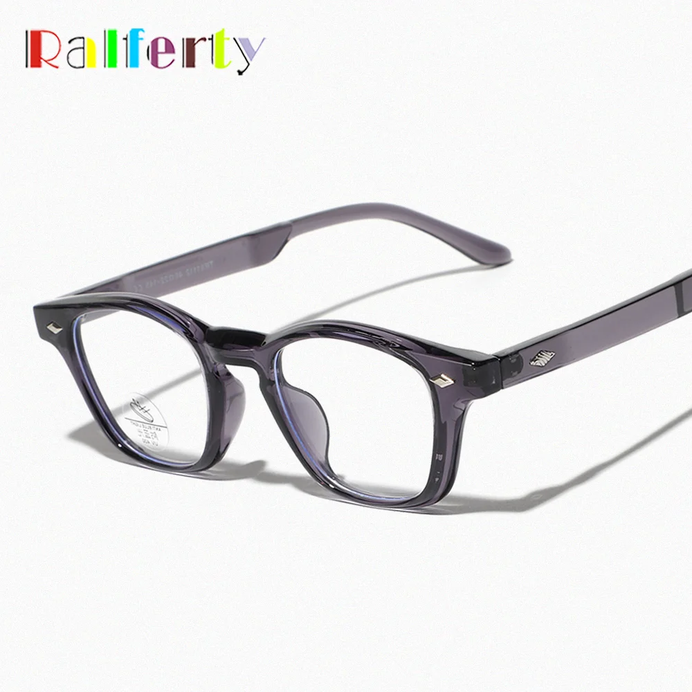 Ralferty 2025 TR90 إطار النظارات النساء الفاخرة الرجعية العين نظارات الرجال البني واضح نمط نظارات قصر النظر الإطار البصري الإناث