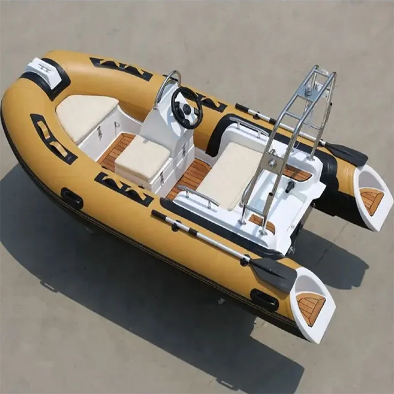 Offshore Inflatable Boat Teak Non Slip Floor Multi Seats Steering Control Sport Yacht Customizable