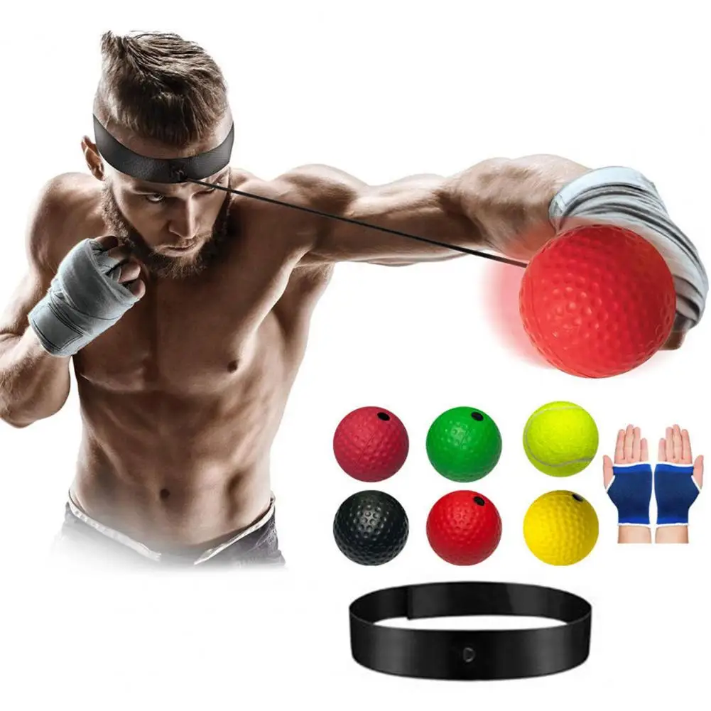 1 Set 6cm Head Mounted Box Ball Improve Reflexes Agility Box Ball Game Hand-Eye Coordination Training Box Speed Reaction Ball