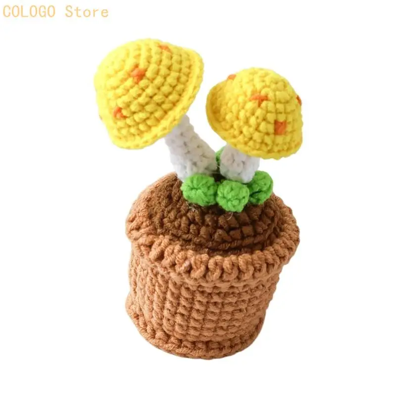 Mini Crochet Mushroom Accent, Handmade Piece for Shelf Display D0LD