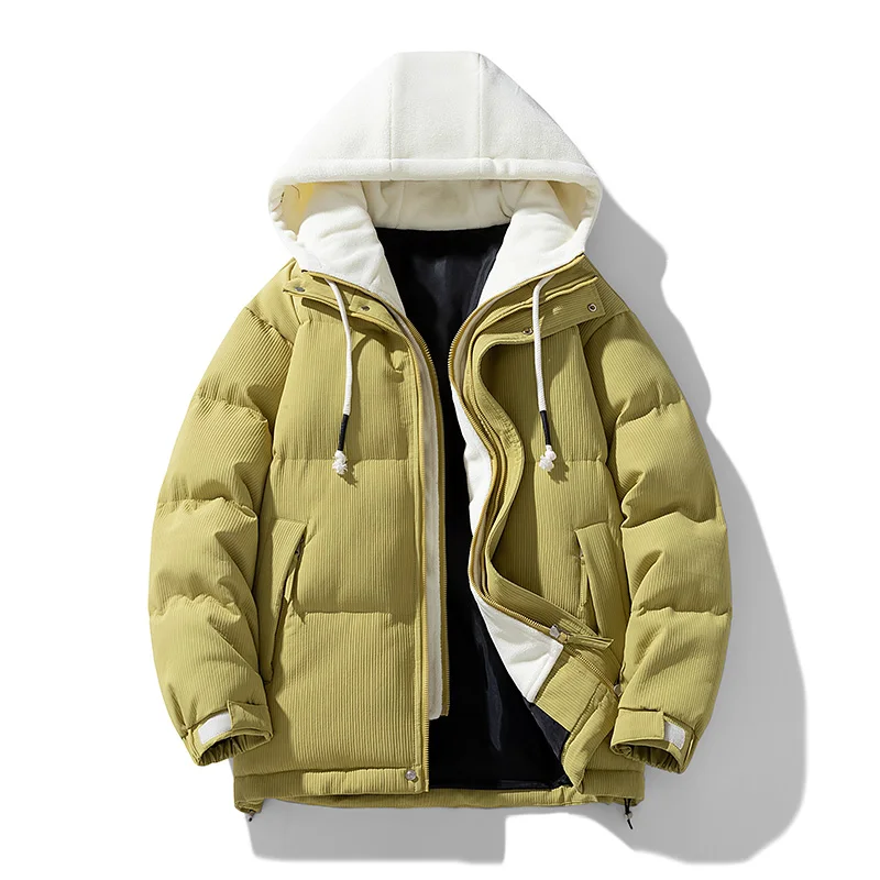 سترات كاجوال سميكة مقنعين مبطنة بالقطن معطف الخبز في الهواء الطلق الرجال الخريف الشتاء التنزه سترات تسلق الجبال دعوى الرجال #3
