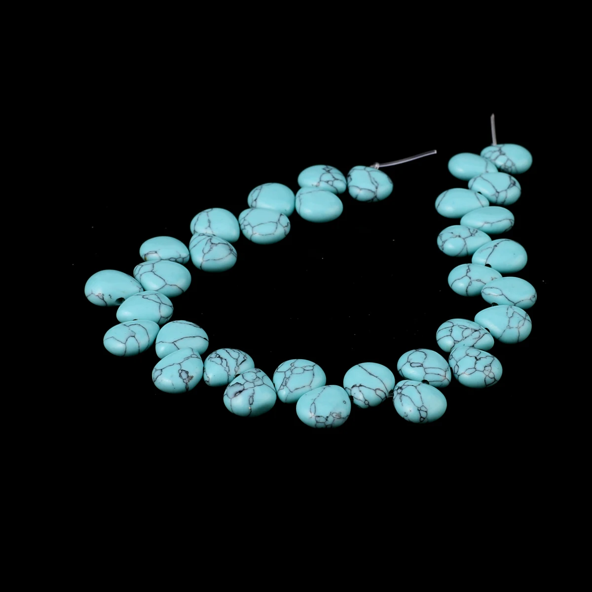 Natural Stone White Turquoise Water Droplet Shaped Side Hole Beads 12x10x5mm Jewelry Making DIY Necklace Bracelet Gift