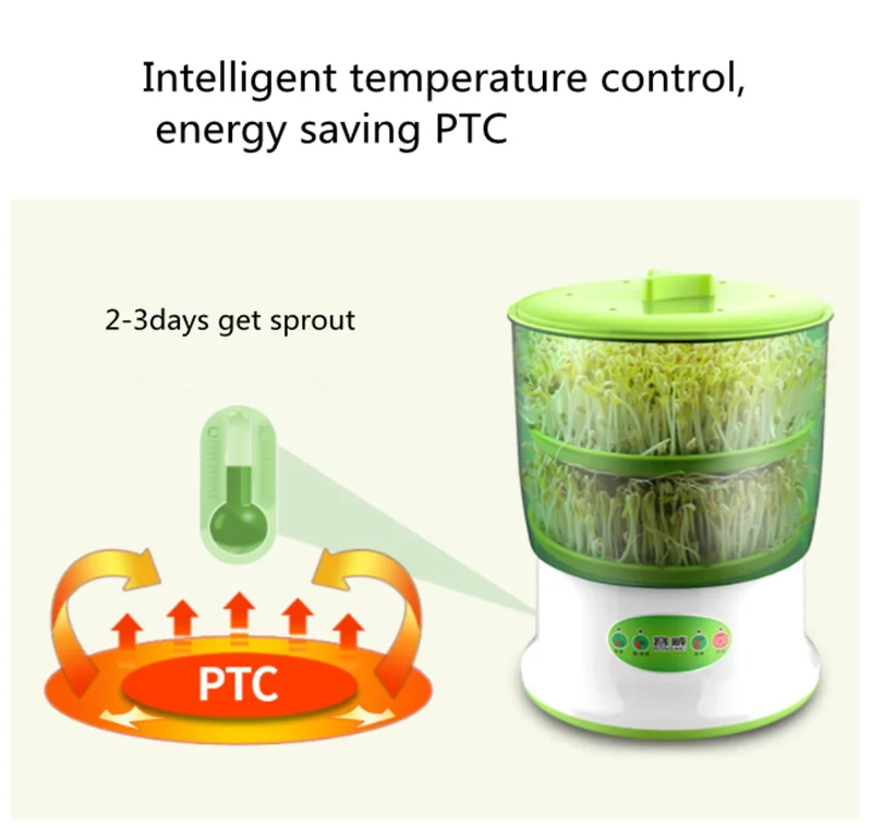 Machine automatique de germes de haricots, grande capacité, seau à légumes à dents de haricot, pot de germes de haricots