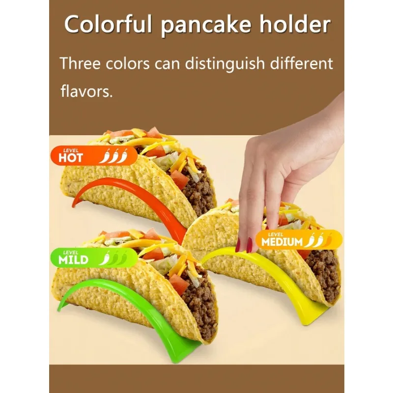 Colorful Taco Holders Set of 3 Dishwasher Safe Ideal for Tacos Hot Dogs and More Perfect for Home BBQ and Parties Supplies