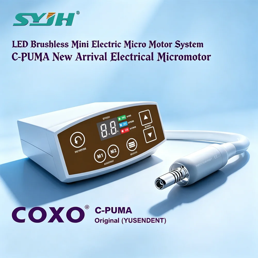 COXO Dental LED Brushless Micromotor 3.5N.cm 120W E-Type Connection Fiber Optic Low Speed Handpiece for Lab Dentist Equipment