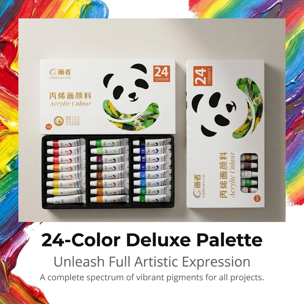 2Pcs Acrylic Painting Pigments Set 12/18/24 Colors 5ml Each Suitable for Painting Artists And Crafters