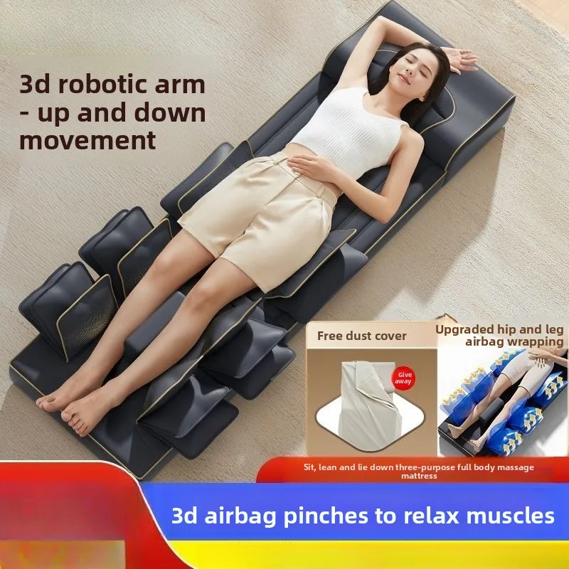 Heated Full Body Airbag Massage Cushion Automatic Kneading Pad For Neck Waist Back Home Relax