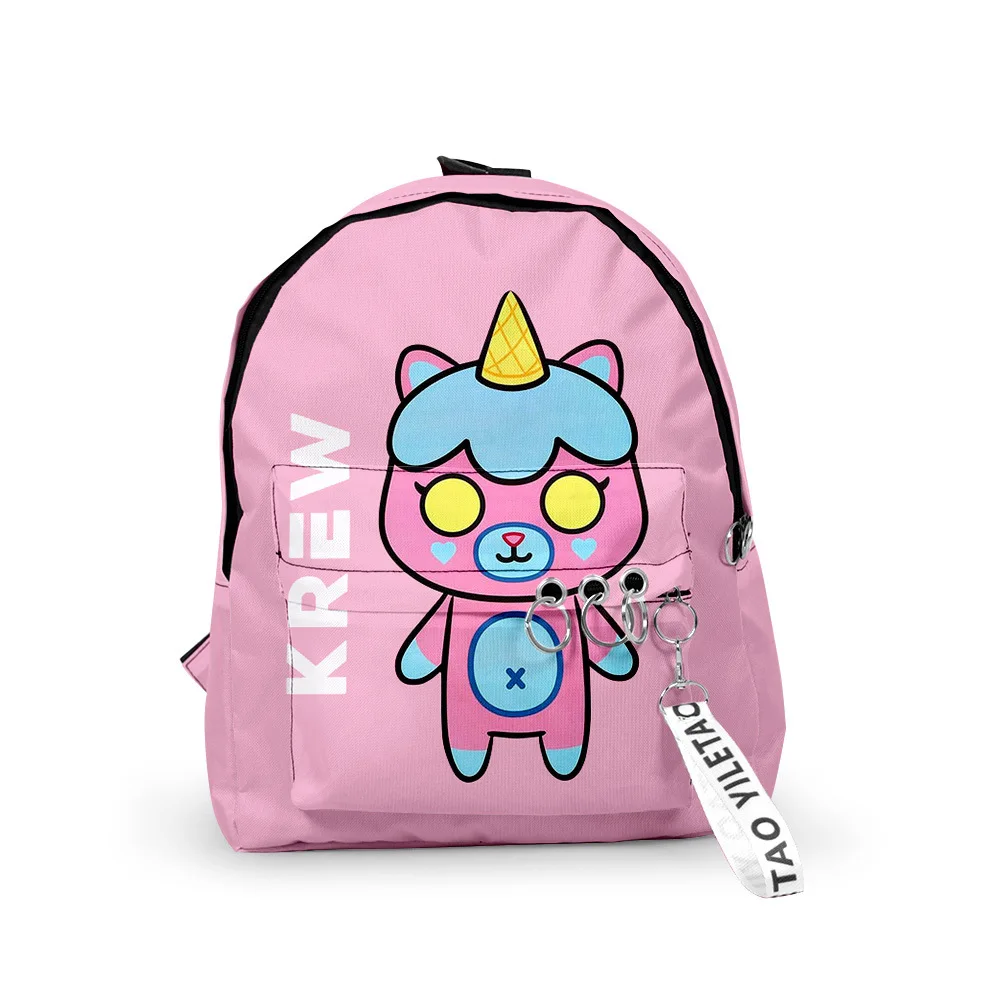 ItsFunneh-bolsa escolar Harajuku para niños y niñas, bolso de viaje pequeño, estampado 3D, Oxford, impermeable, llavero, cuaderno, mochilas