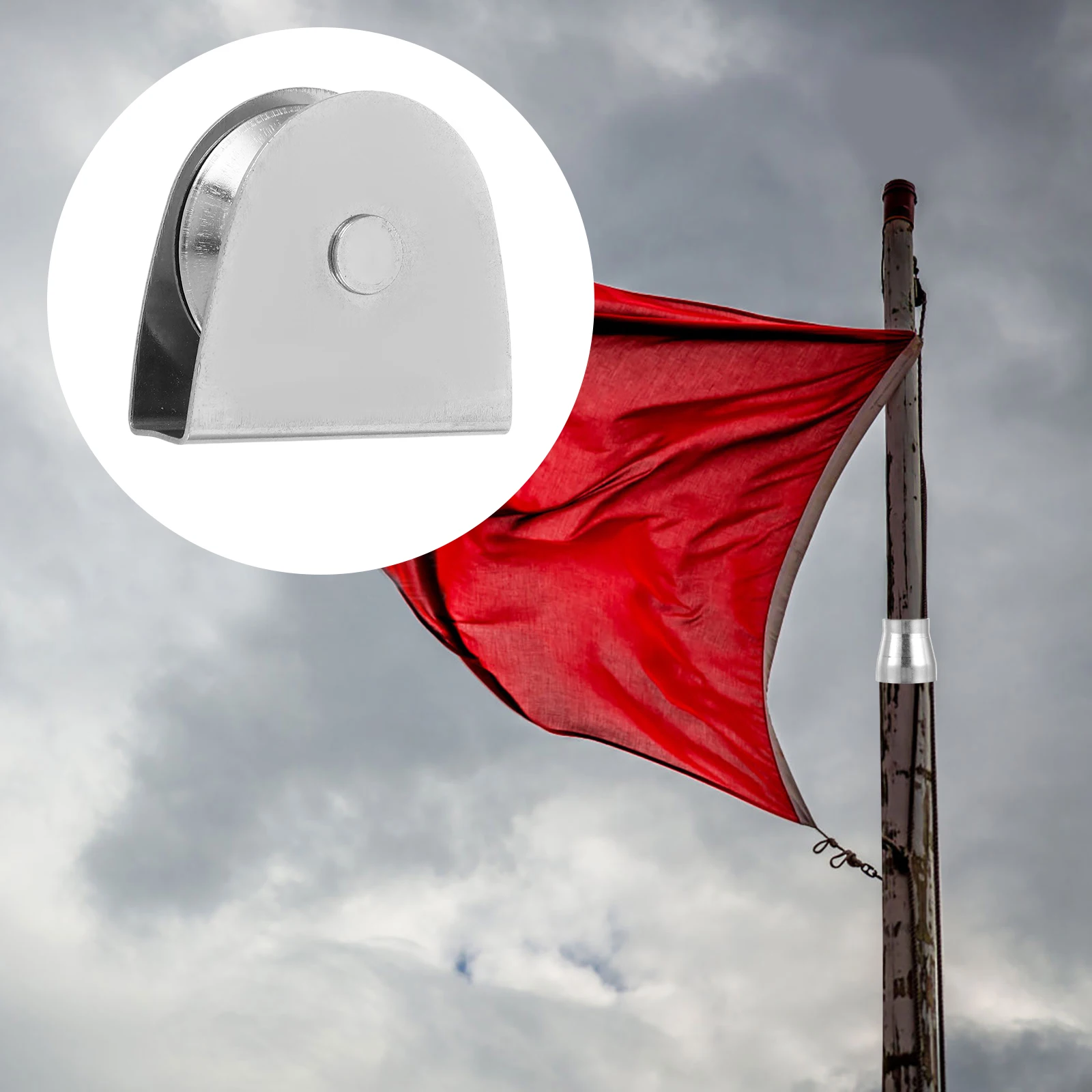 

Single Sheave Flag Pulley Accessories Stainless Steel Replacement for Flagpoles High Load Capacity Weather Resistant for Parks